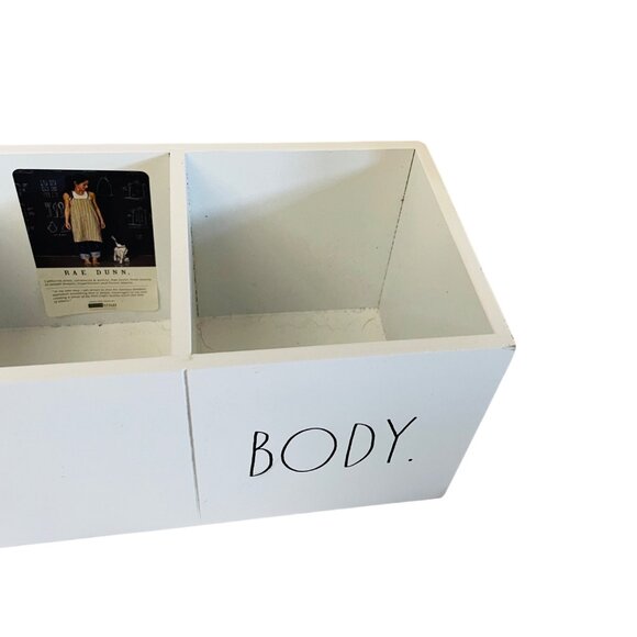 Rae Dunn White Wooden Organizer With FACE. HAIR. BODY. Compartments Perfect For - Picture 7 of 10